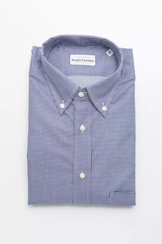 Blue Cotton Men Shirt - ventzia