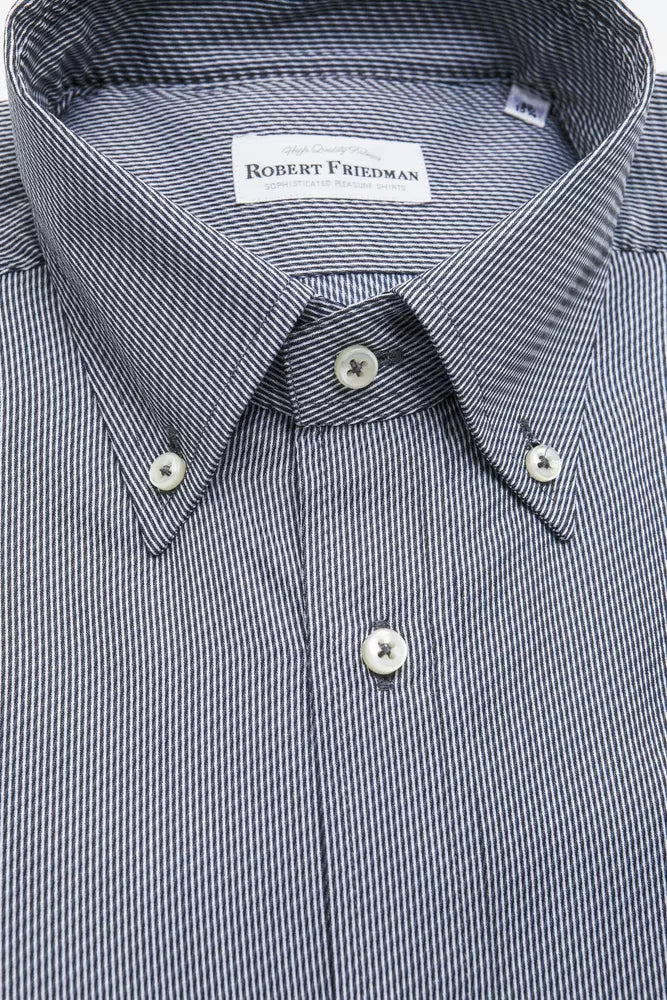 Blue Cotton Men's Shirt - ventzia