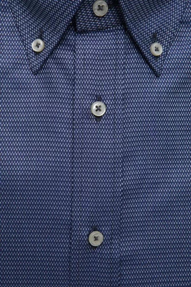 Blue Cotton Men Shirt - ventzia
