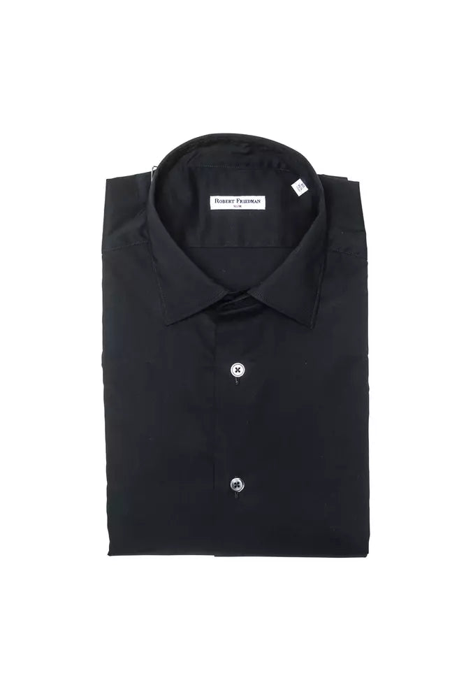 Black Cotton Men's Shirt - ventzia