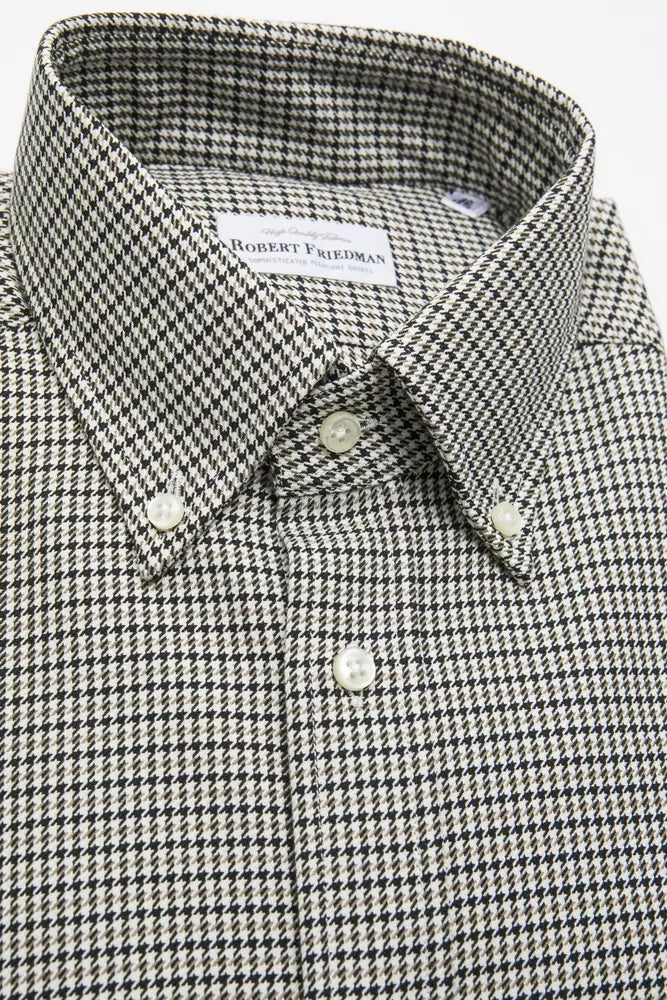 Beige Cotton Men Shirt - ventzia
