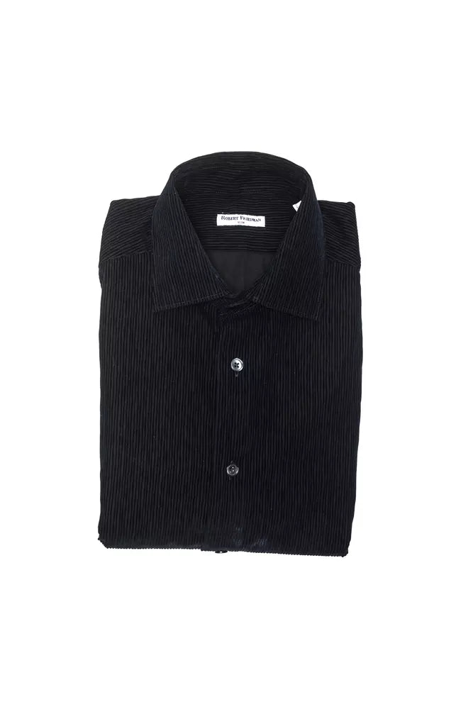 Black Cotton Men Shirt - ventzia