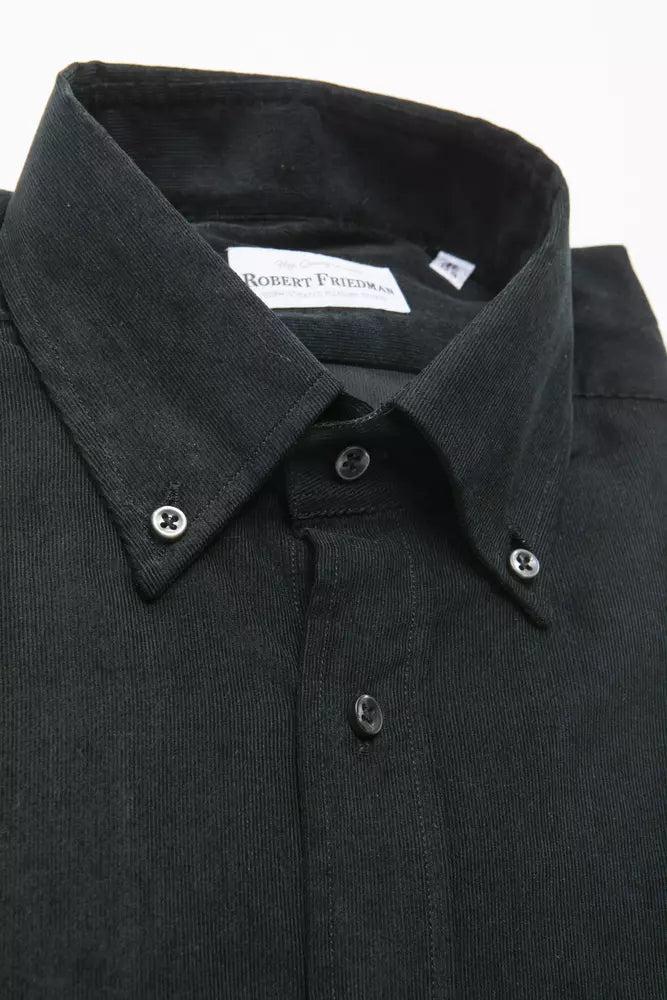 Black Cotton Men Shirt - ventzia