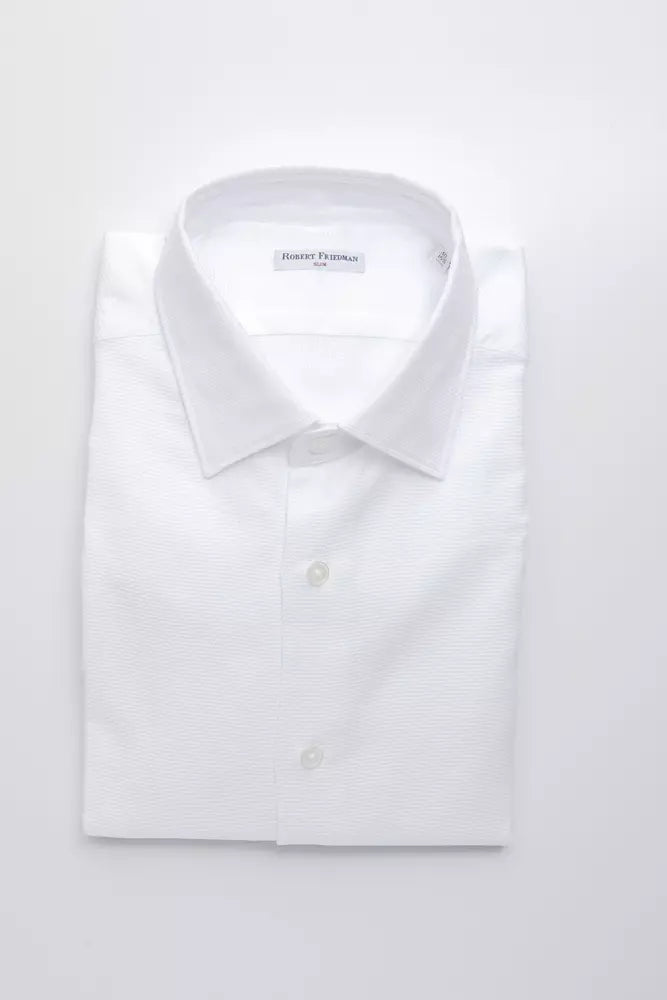 White Cotton Men's Shirt - ventzia