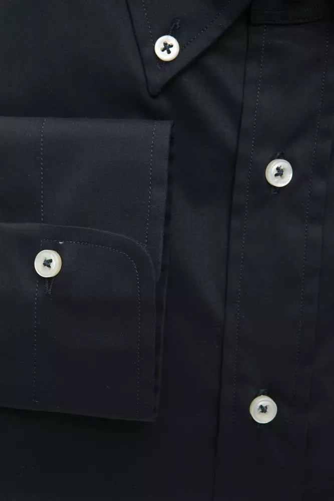 Black Cotton Men Shirt - ventzia