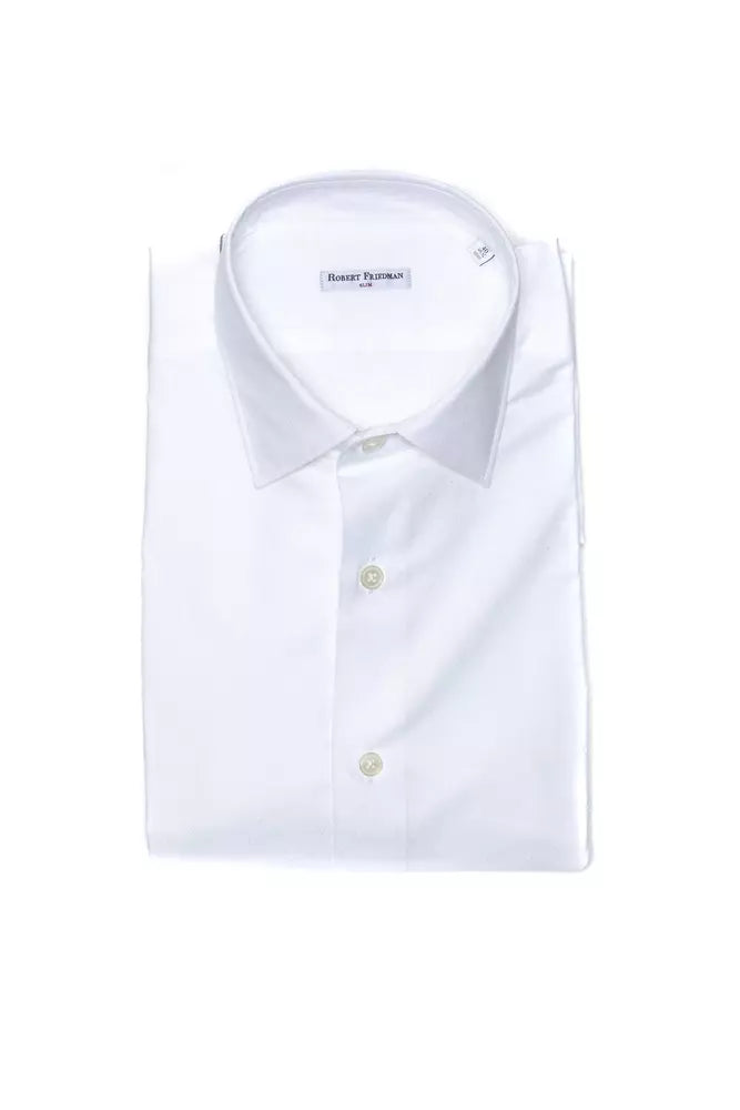 White Cotton Men Shirt - ventzia