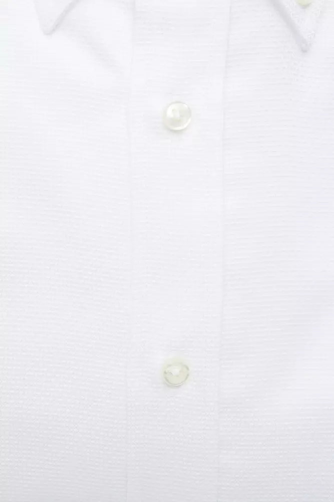 White Cotton Men Shirt - ventzia
