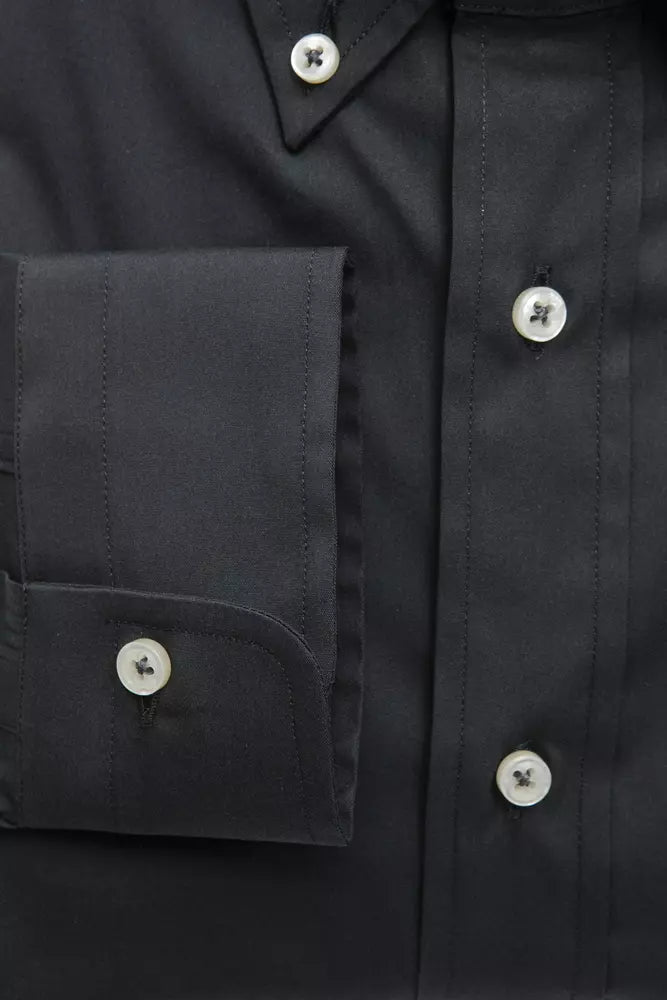 Gray Cotton Men Shirt - ventzia