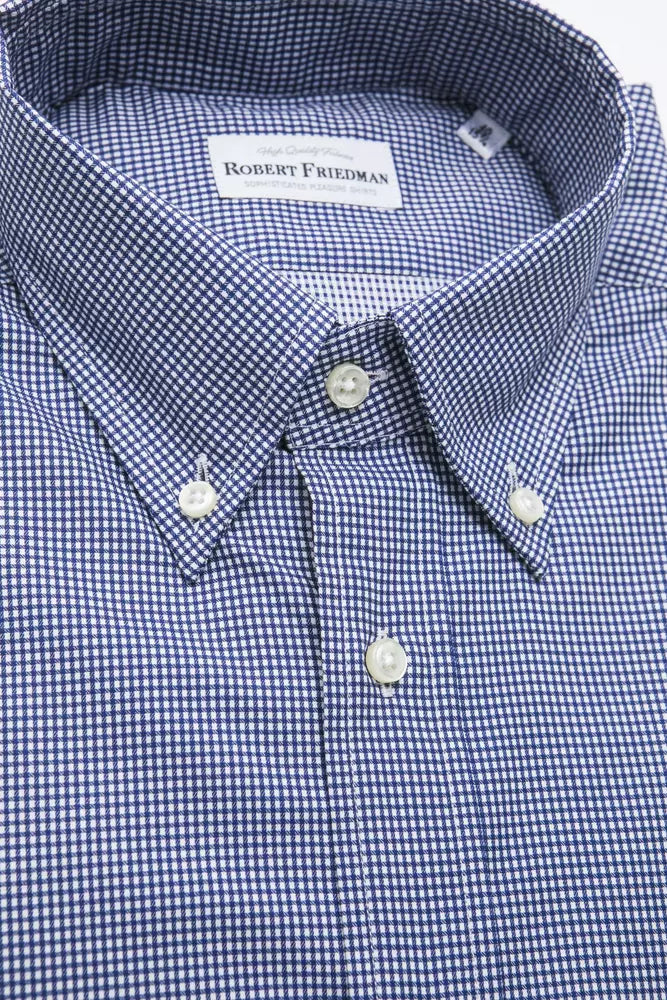 Blue Cotton Men Shirt - ventzia