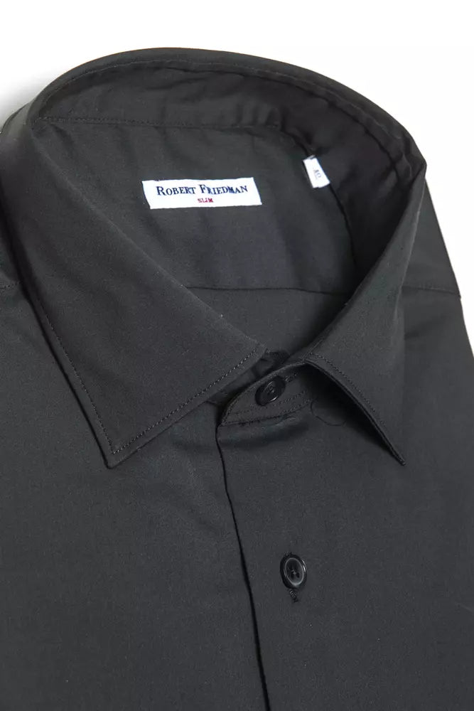 Gray Cotton Men Shirt - ventzia