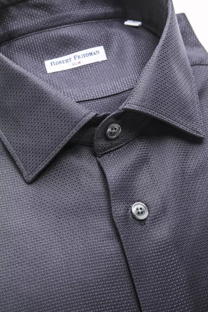 Blue Cotton Men Shirt - ventzia