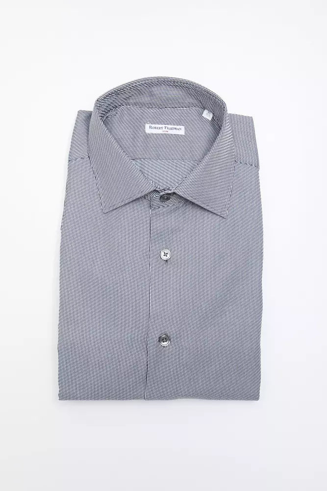 Blue Cotton Men Shirt - ventzia