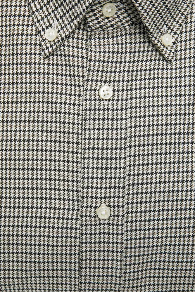 Beige Cotton Men Shirt - ventzia