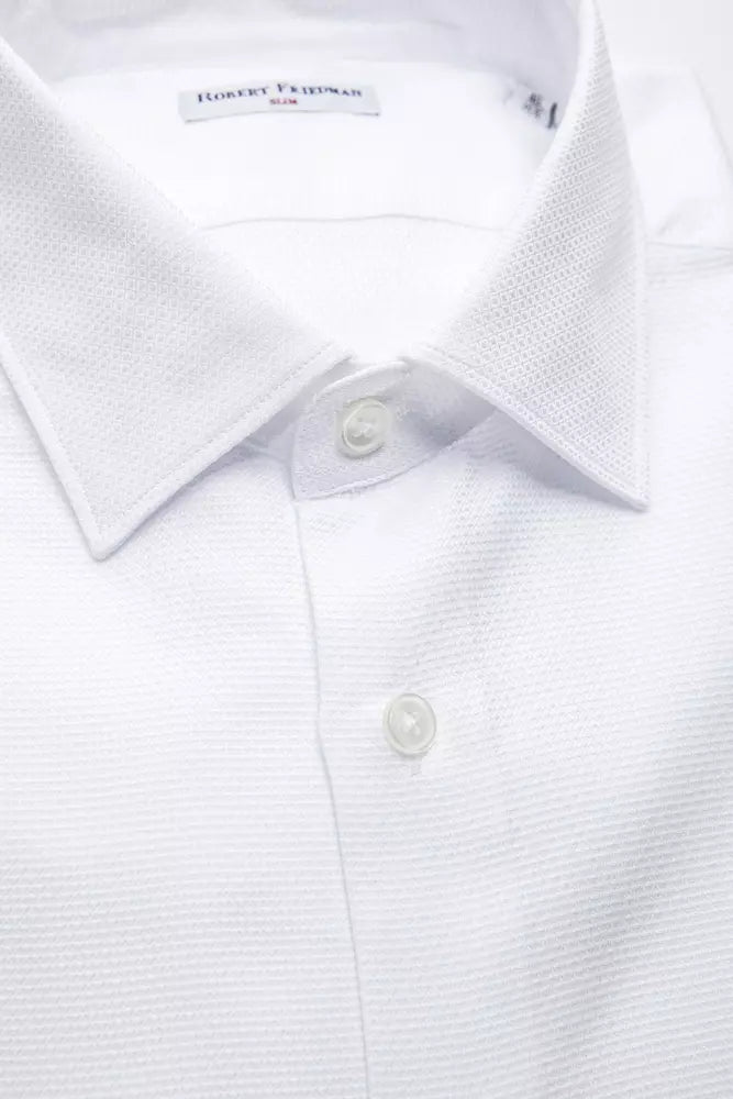 White Cotton Men's Shirt - ventzia