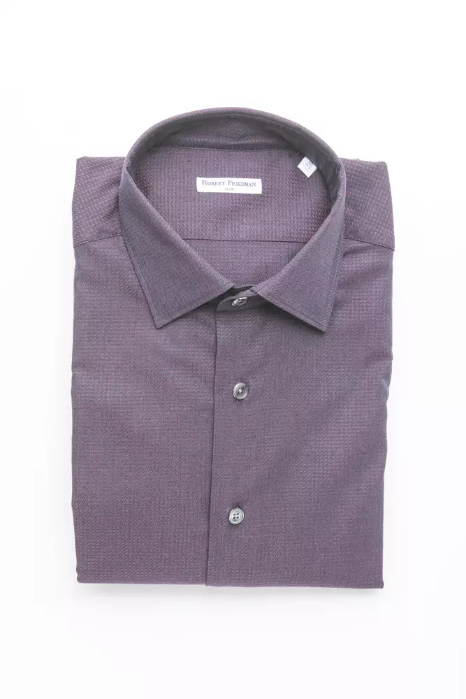 Burgundy Cotton Men Shirt - ventzia