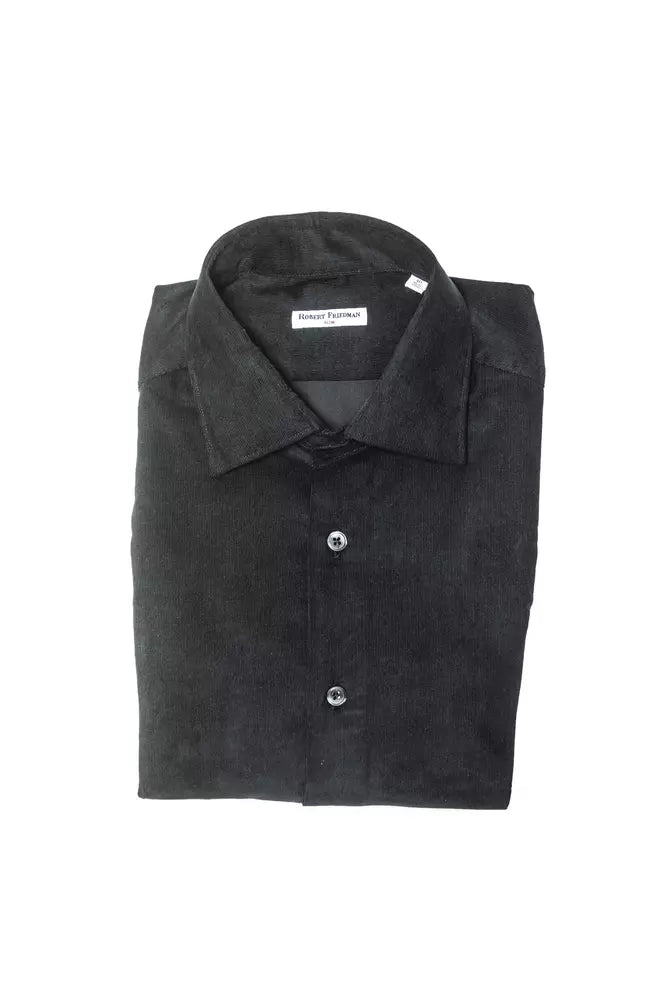 Black Cotton Men Shirt - ventzia