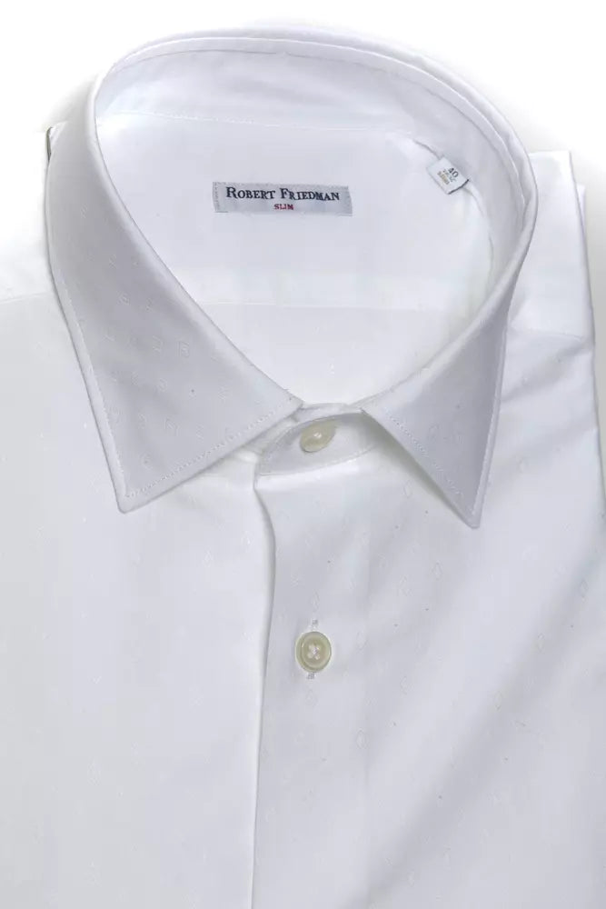 White Cotton Men Shirt - ventzia