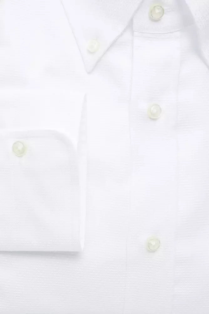White Cotton Men Shirt - ventzia