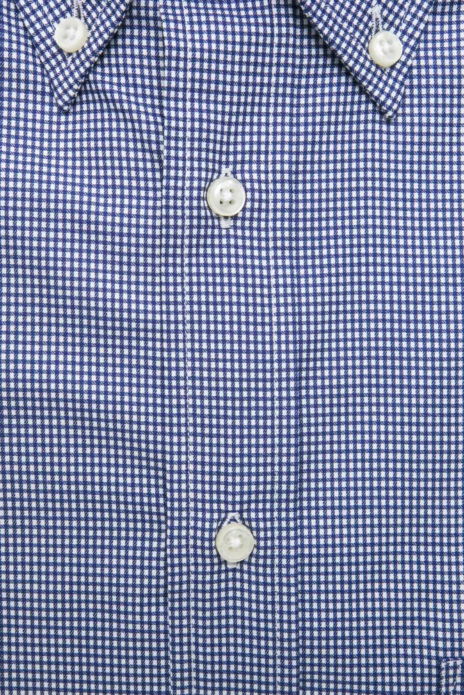 Blue Cotton Men Shirt - ventzia