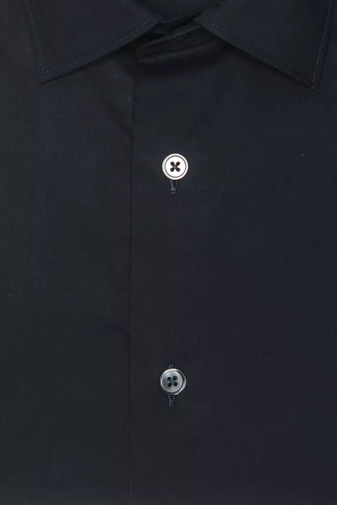 Black Cotton Men's Shirt - ventzia