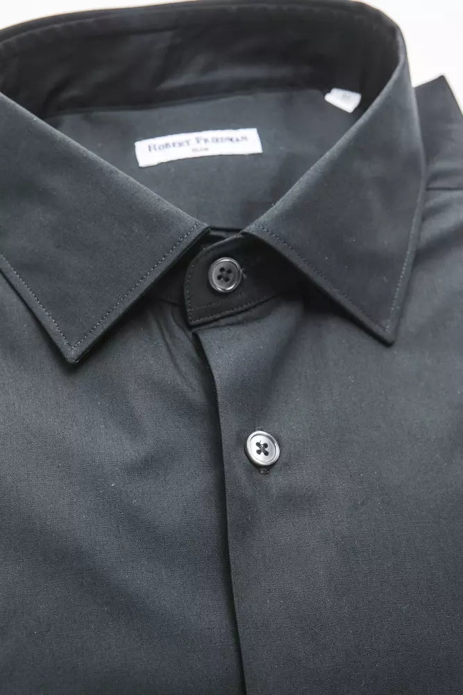Black Cotton Men Shirt - ventzia