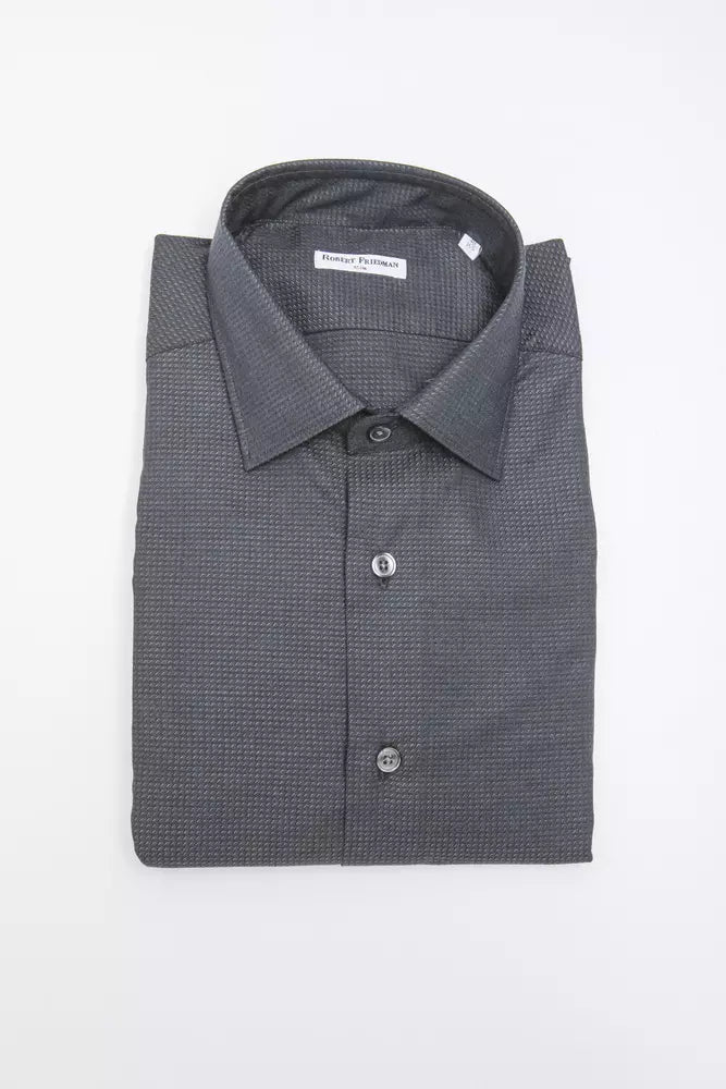 Black Cotton Men Shirt - ventzia