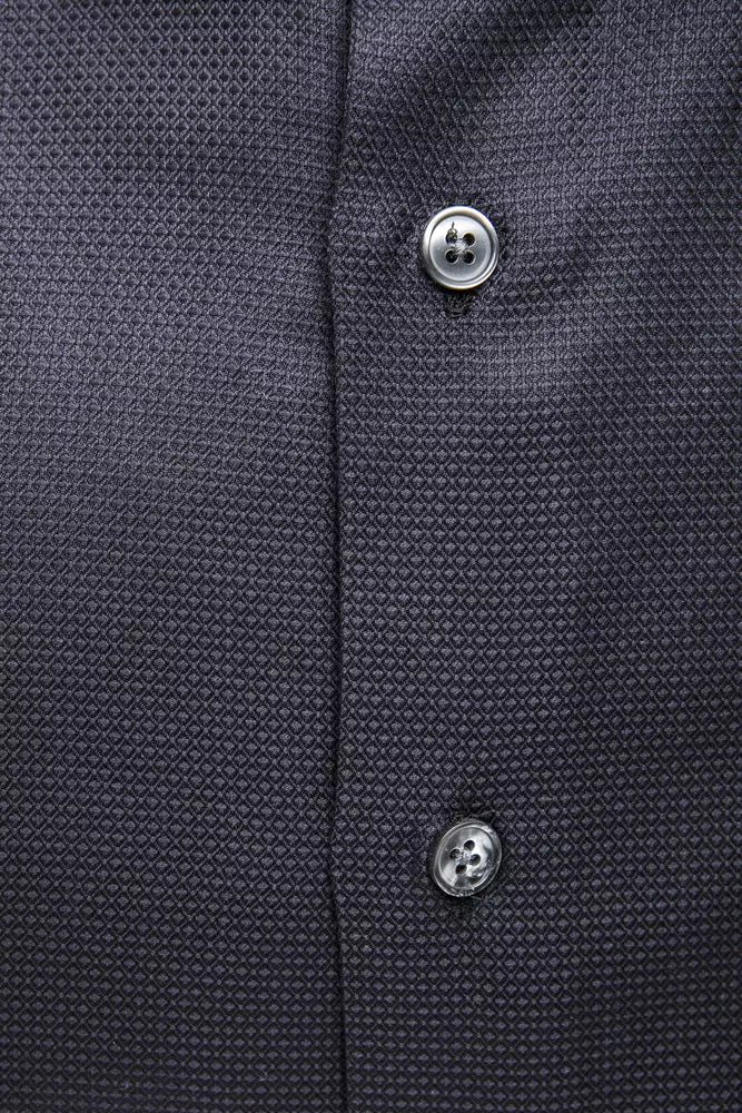 Blue Cotton Men Shirt - ventzia