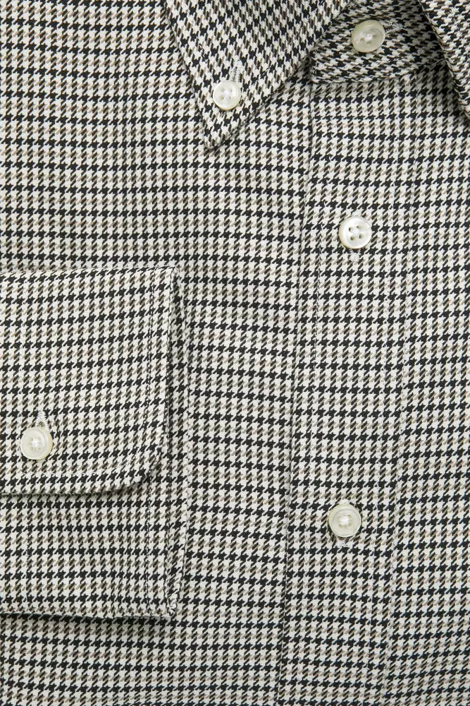 Beige Cotton Men Shirt - ventzia