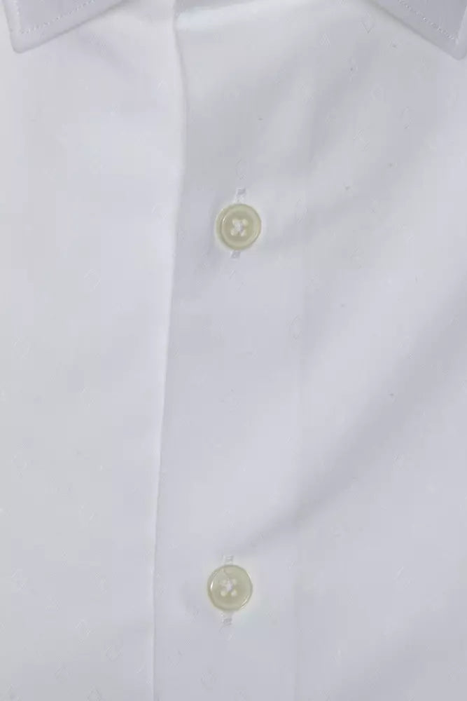 White Cotton Men Shirt - ventzia