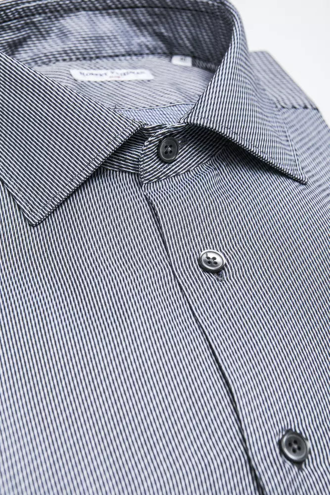 Blue Cotton Men Shirt - ventzia