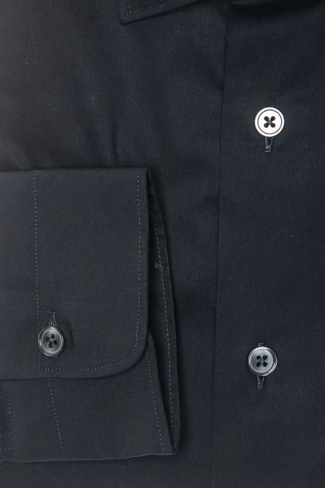 Black Cotton Men's Shirt - ventzia