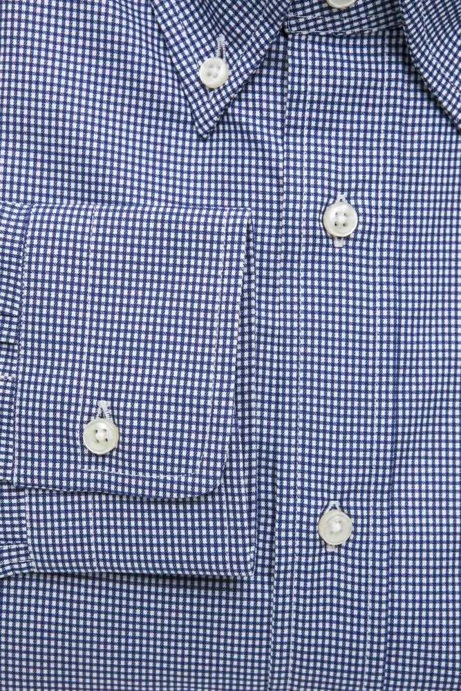 Blue Cotton Men Shirt - ventzia