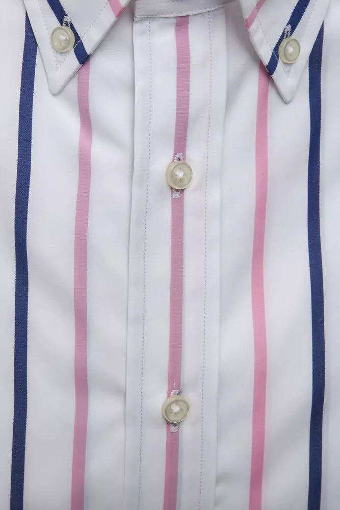 White Cotton Men Shirt - ventzia