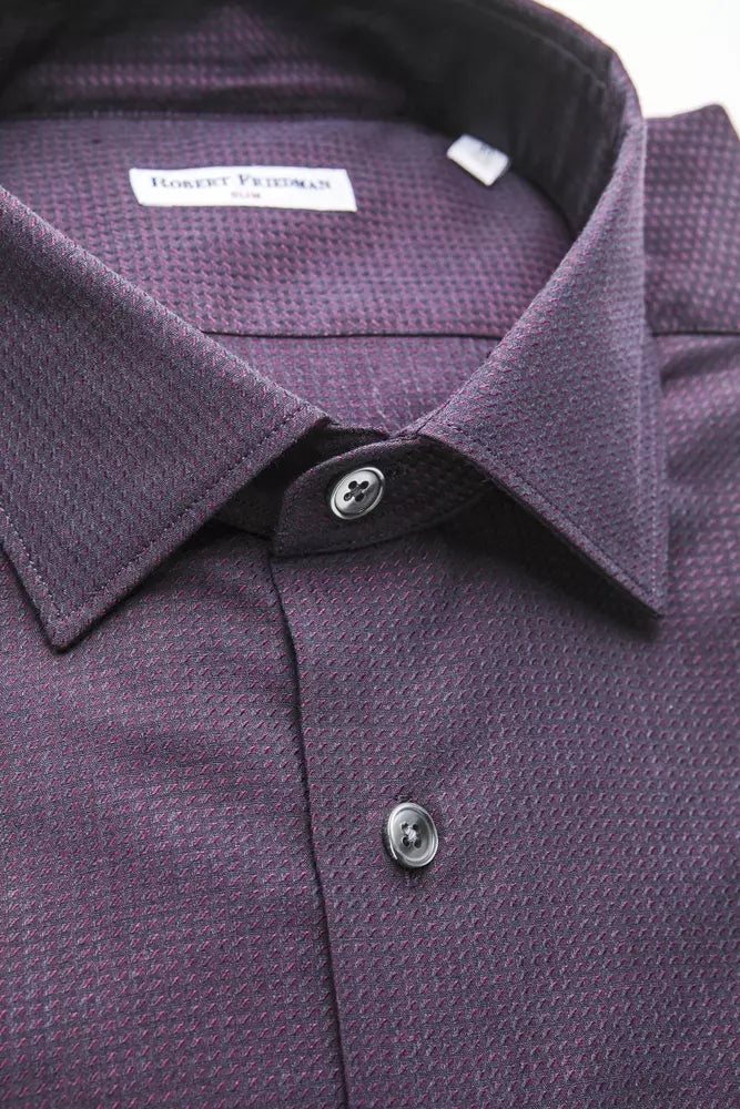 Burgundy Cotton Men Shirt - ventzia