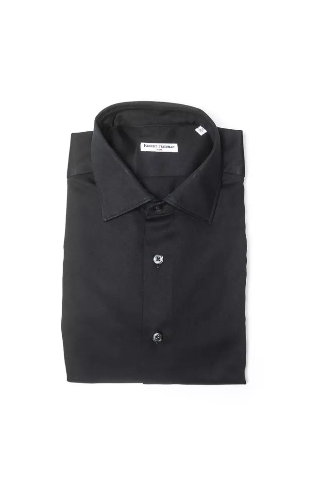Black Cotton Men Shirt - ventzia