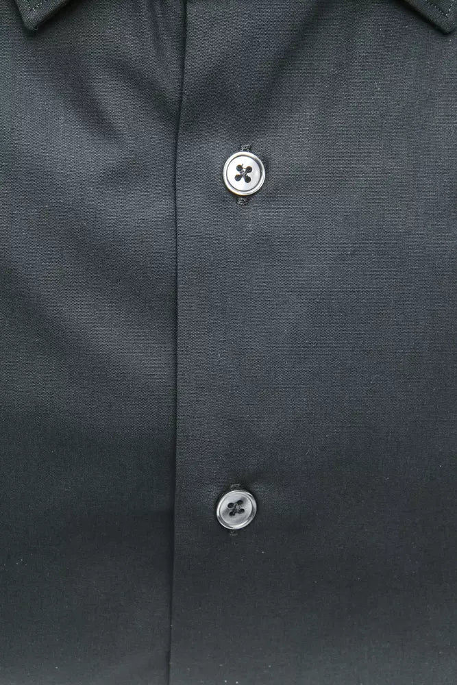 Black Cotton Men Shirt - ventzia