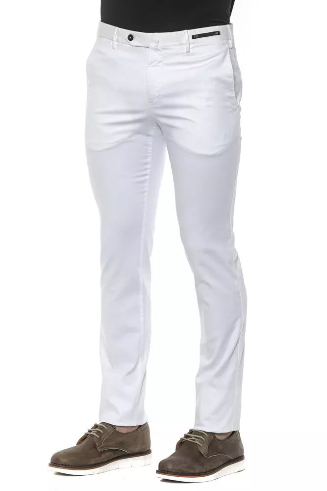 White Cotton Men Trouser - ventzia