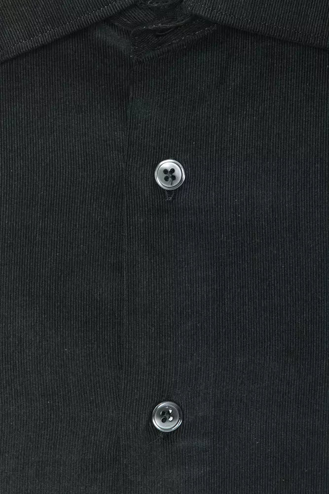 Black Cotton Men Shirt - ventzia
