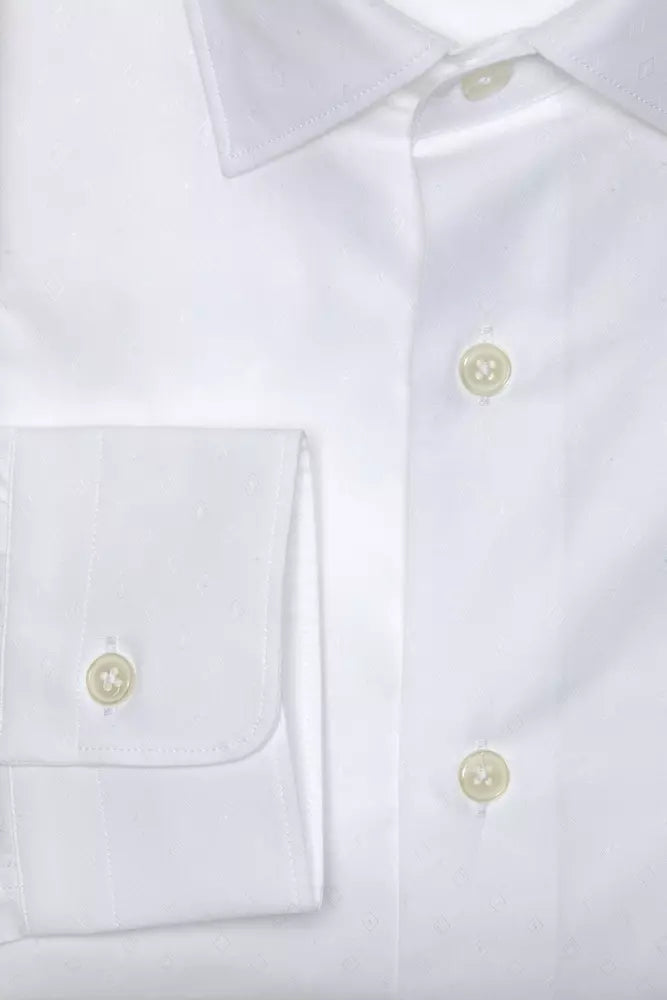 White Cotton Men Shirt - ventzia