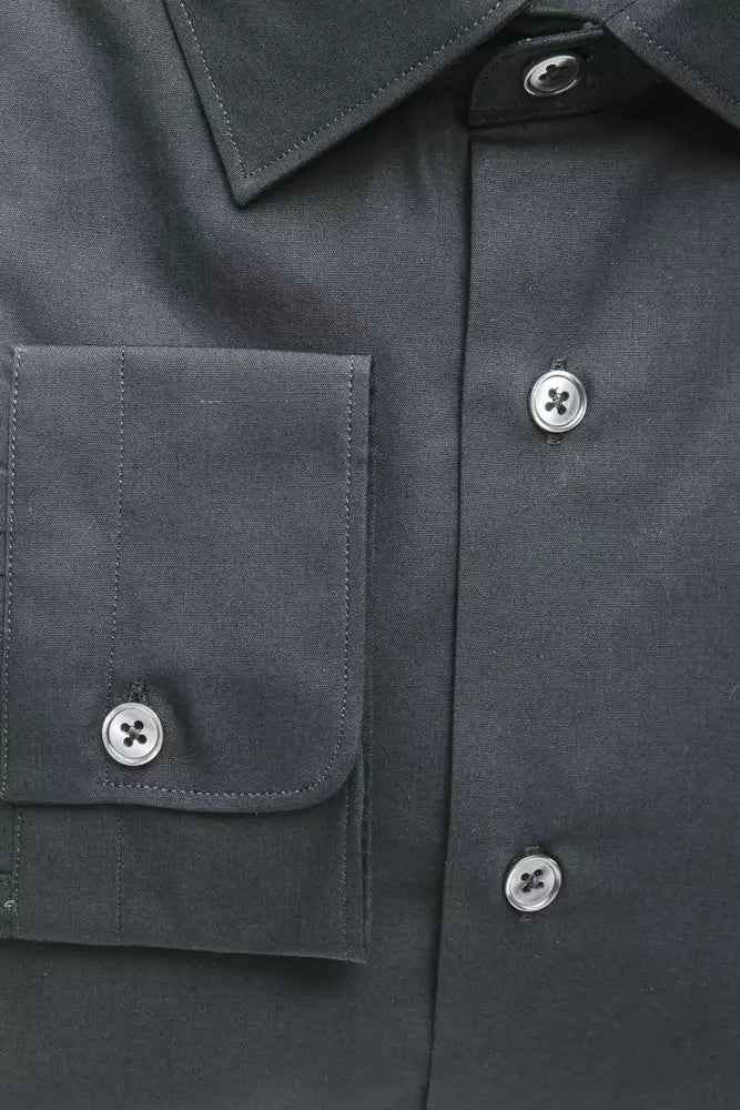 Black Cotton Men Shirt - ventzia