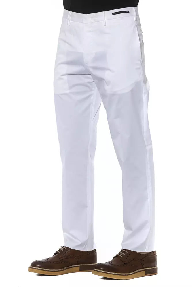 White Cotton Men's Trousers - ventzia