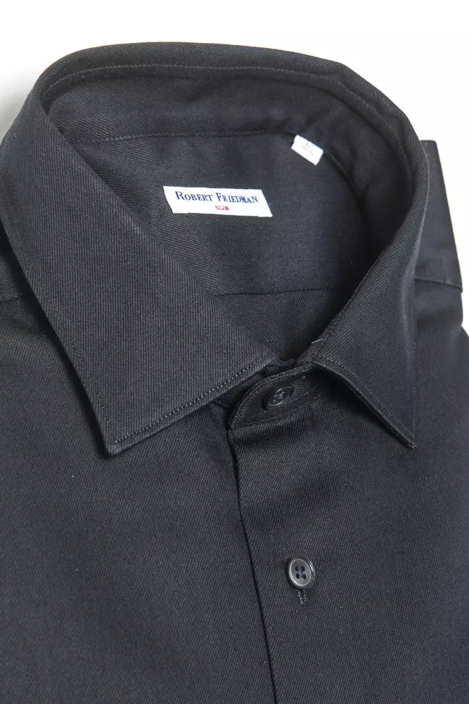 Black Cotton Men Shirt - ventzia