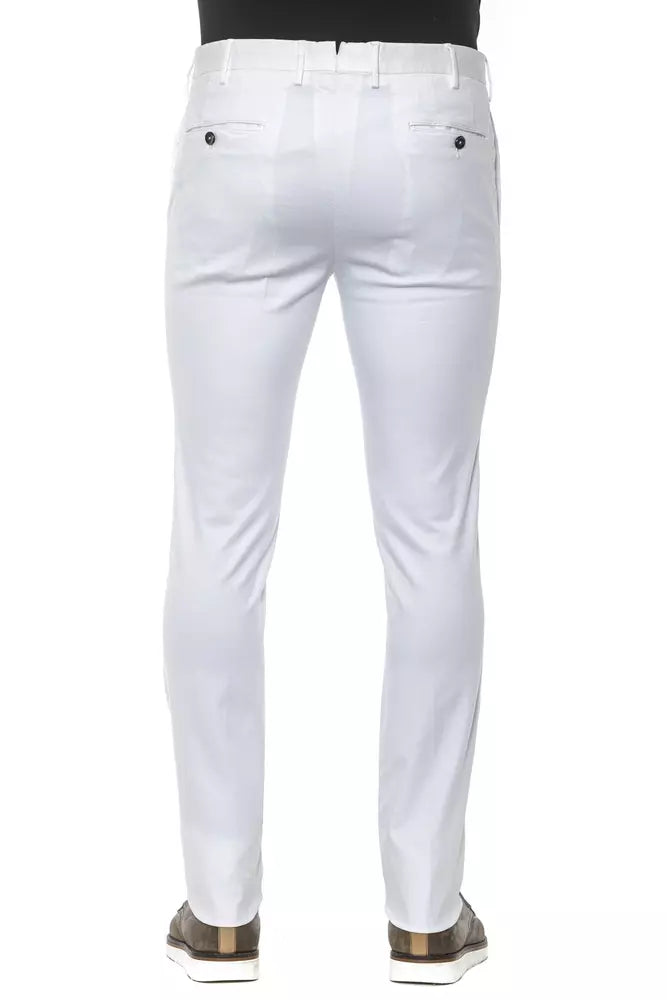 White Cotton Men Trouser - ventzia