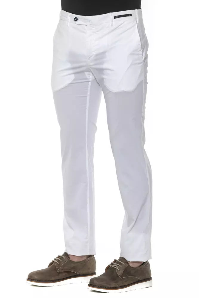White Cotton Men Trouser - ventzia