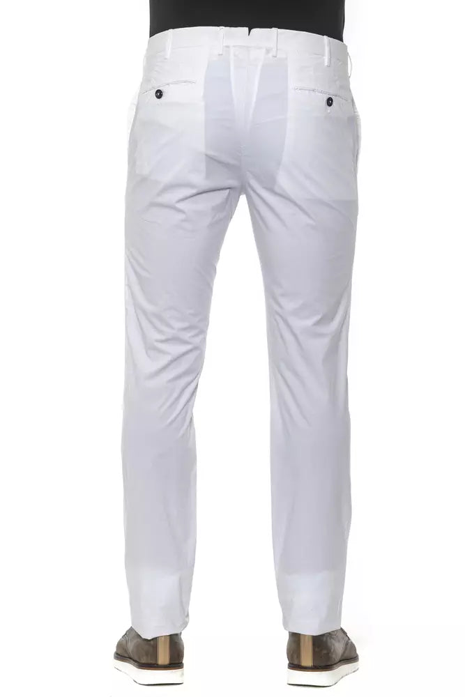 White Cotton Men Trouser - ventzia