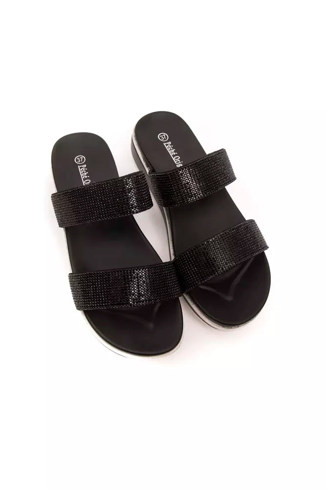 Black Textile Women Sandal - ventzia