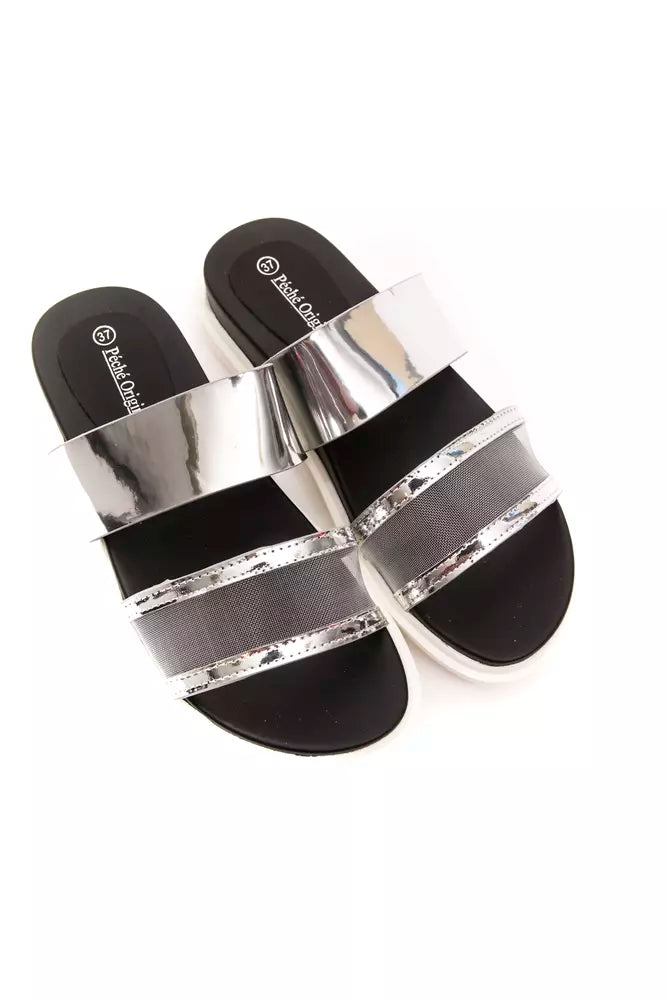 Silver Polyethylene Women Sandal - ventzia