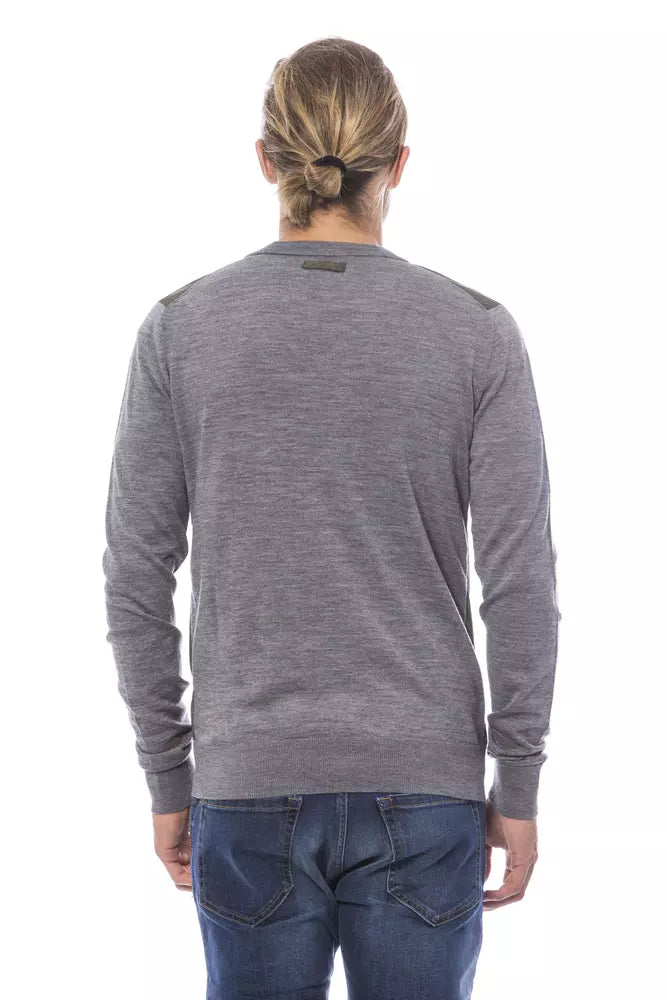 Gray Wool Men Cardigan - ventzia