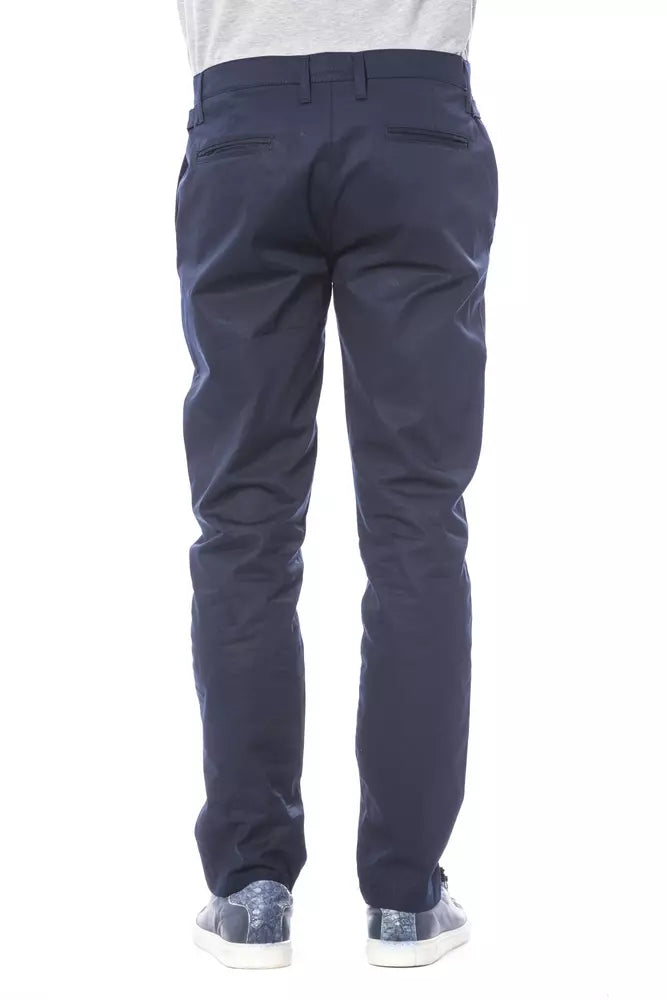 Blue Polyester Men's Pant - ventzia