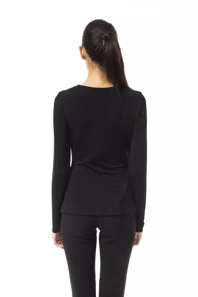 Black Viscose Women Top - ventzia